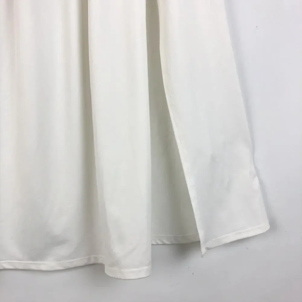 BLACK HALO Women White Kyree Side Slit Midi Skirt Size 12 Elastic Waist Stretch